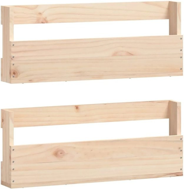 vidaXL Wand-Schuhregale aus Kiefernholz in Natur, 2er Set, B: 59 cm, T: 23 cm, H: 9 cm - Bild 1