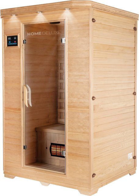Home Deluxe Infrarotkabine REDSUN M mit Vollspektrumstrahler für 2 Personen, Farbe: Braun, B/T: 120 x 105 cm - Bild 1