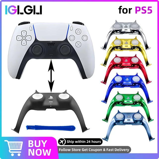 DUNTIS Chrom Zierleiste für PS5-Controller-Joystick in Silber inklusive Hebelwerkzeug für DIY Präzisionsanpassung - Bild 1