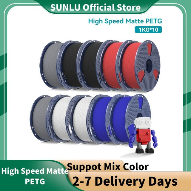 SUNLU Matt-PETG-Filament 1,75 mm für Hochgeschwindigkeits-FDM-Druck, 10 kg - Bild 1