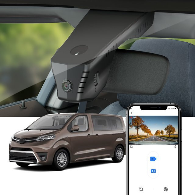 FITCAMX Dash-Kamera für Toyota Proace Verso 2018-2020 und Peugeot Expert 2020-2024 in Schwarz - Bild 1