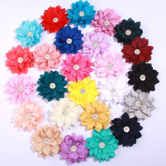Lotus Stoff Blumen für Baby Mädchen, 8,5 cm, Chiffon - Bild 1