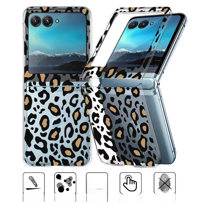 Transparente stoßfeste Handyhülle mit Leopardenmuster für Motorola Razr 60, Razr 50 und Razr 40 Ultra - Bild 7