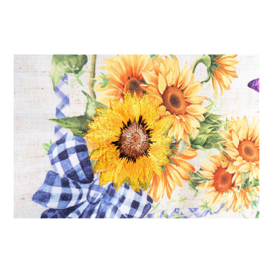 Bistrogardine Sonnenblume von viva domo in Gelb Weiss Multicolour mit floralem Design - Bild 1