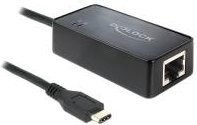 Delock USB-C zu Gigabit Ethernet Netzwerkadapter RJ45 Schwarz (62642) - Bild 1