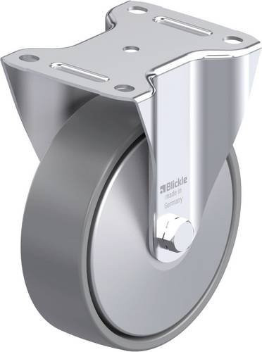 Blickle B-PO 160K-ELS-FA Stahlblech-Bockrolle in Grau mit Kunststoffrad, Durchmesser: 160 mm, Tragfähigkeit: 400 kg - Bild 1