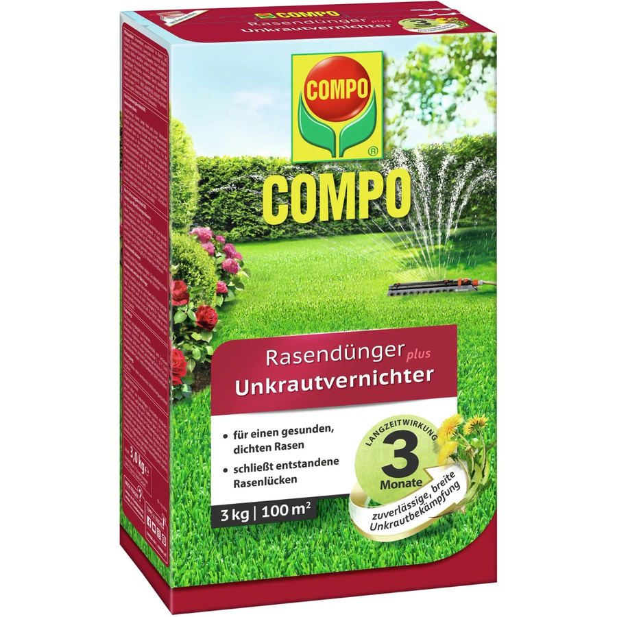 Compo Rasendünger plus Unkrautvernichter mit Slow-Release-Effekt, 3 kg - Bild 2