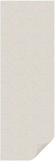 Tulup Buntglasfolie Lineare Dreiecke in Beige als Sichtschutzfolie für Fenster mit Buntglasoptik, Breite: 50 cm, Höhe: 146 cm - Bild 1