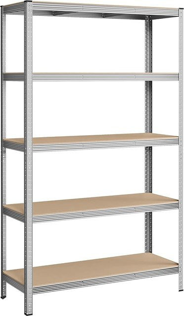 Songmics Schwerlastregal im Industrial Design aus Holz und Metall, Farbe Braun-Silber, B/T/H: 120 x 60 x 200 cm - Bild 1