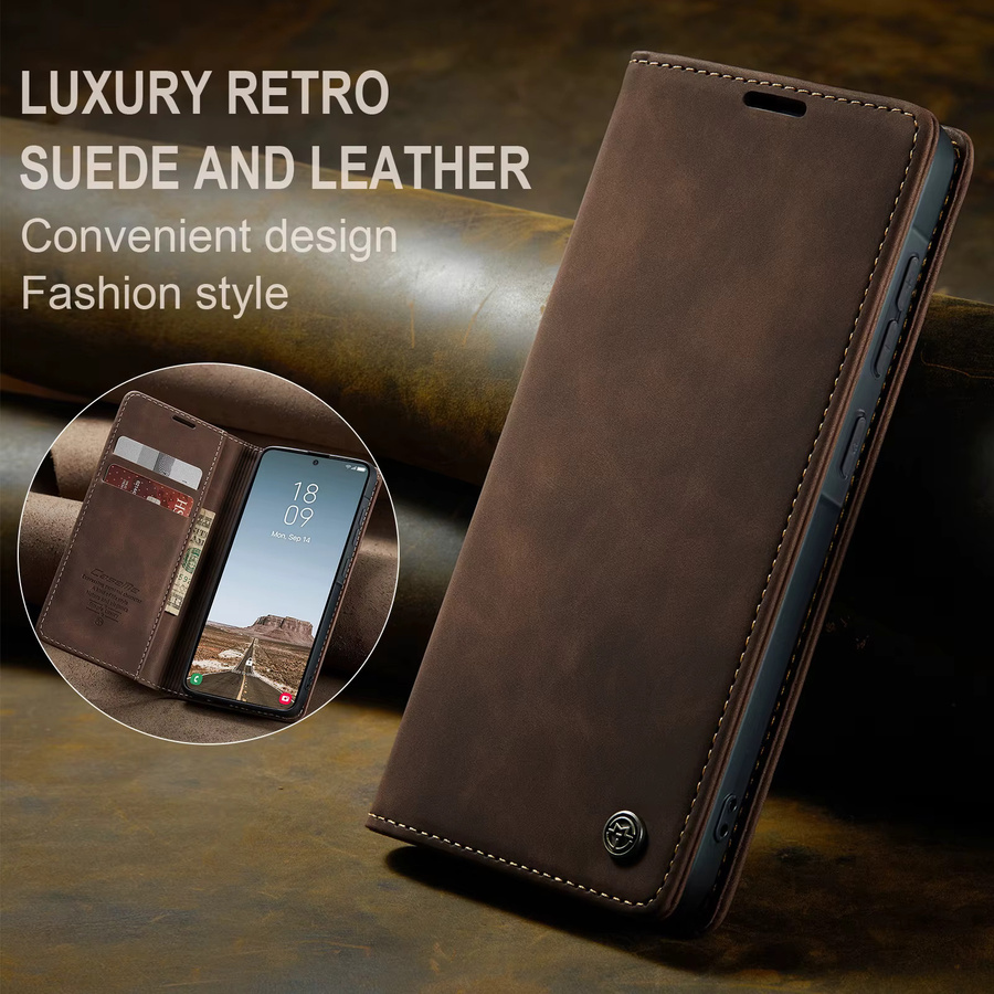CaseMe Luxus Retro Magnetische Flip-PU-Leder-Handyhülle als Wallet Cover für Samsung Galaxy A37 und Samsung Galaxy A57 in Blau oder Braun - Bild 3