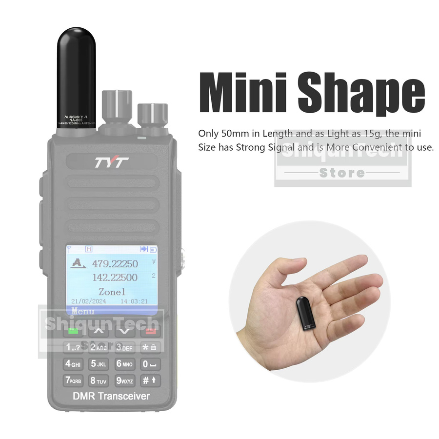 Nagoya NA-805 Mini Dual Band Antenne mit SMA-Stecker in Schwarz für Walkie Talkies wie TH-UV8000D, MD-UV390 Plus und MD-UV380 - Bild 5