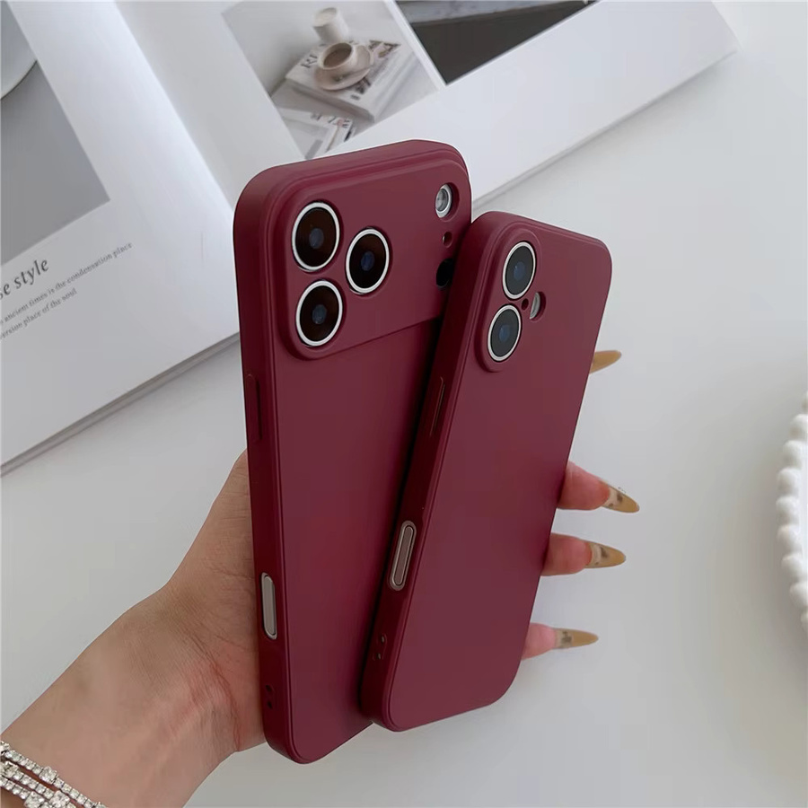 FLYKYLIN Flüssigsilikon Handyhülle in Weinrot für iPhone 11 bis iPhone 17 Pro Max, Stoßfeste Schutzhülle - Bild 2