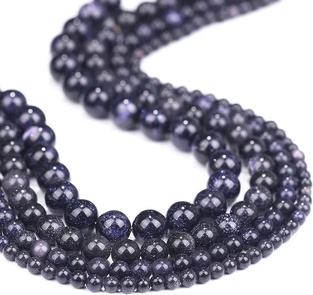 SANSWL Blaue Sand Perle, Armband, Halskette, Anhänger, Ohrringe - Bild 1