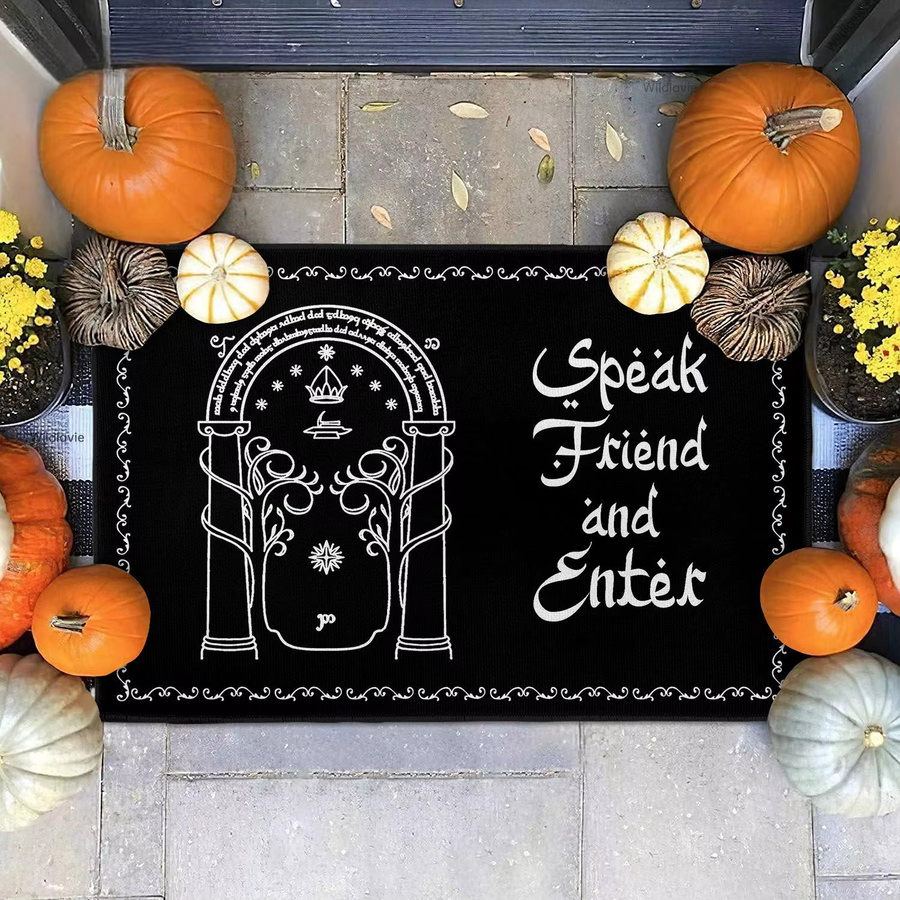 VIKAMA Moria Gate Teppich in Schwarz, Rechteckige Bodenmatte im Fantasy-Stil für Eingang, Foyer, Wohnzimmer oder Schlafzimmer, Breite: 60 cm, Tiefe: 40 cm - Bild 3