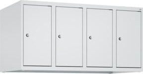 C+P Aufsatzschrank 7035/7035 in Grau mit 4 Abteilen, Zylinderschloss und Soft-Close-Türen, B/T/H: 100 x 50 x 50 cm - Bild 1