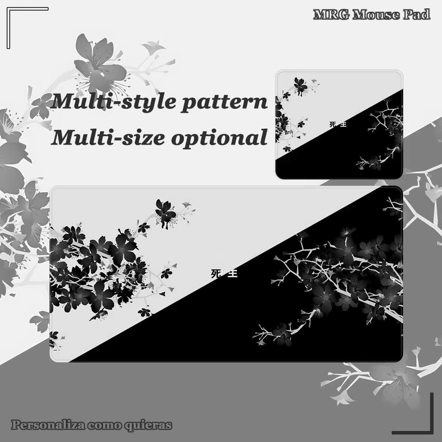 Mairuige Gaming Mauspad mit Yin-Yang Blume Anime Design als Schreibtischunterlage - Bild 2