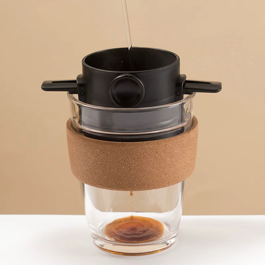 APWIKOGER Tragbarer papierloser Drip-Kaffee-Filter und Tee-Infuser in Schwarz, runde Form, B/T/H: 12,0 x 7,5 x 20,0 cm - Bild 3