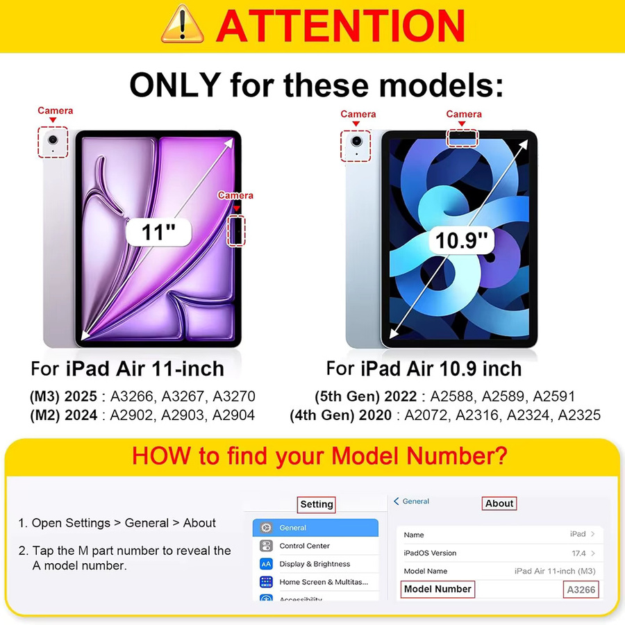 Magnetisches Flip Smart Cover Stiftetui für iPad Air 11 M3 (2025) / M2 (2024) und iPad Air 5. Generation (2022) / 4. Generation (2020) 10,9 Zoll von tzion in Grau oder Blau - Bild 6
