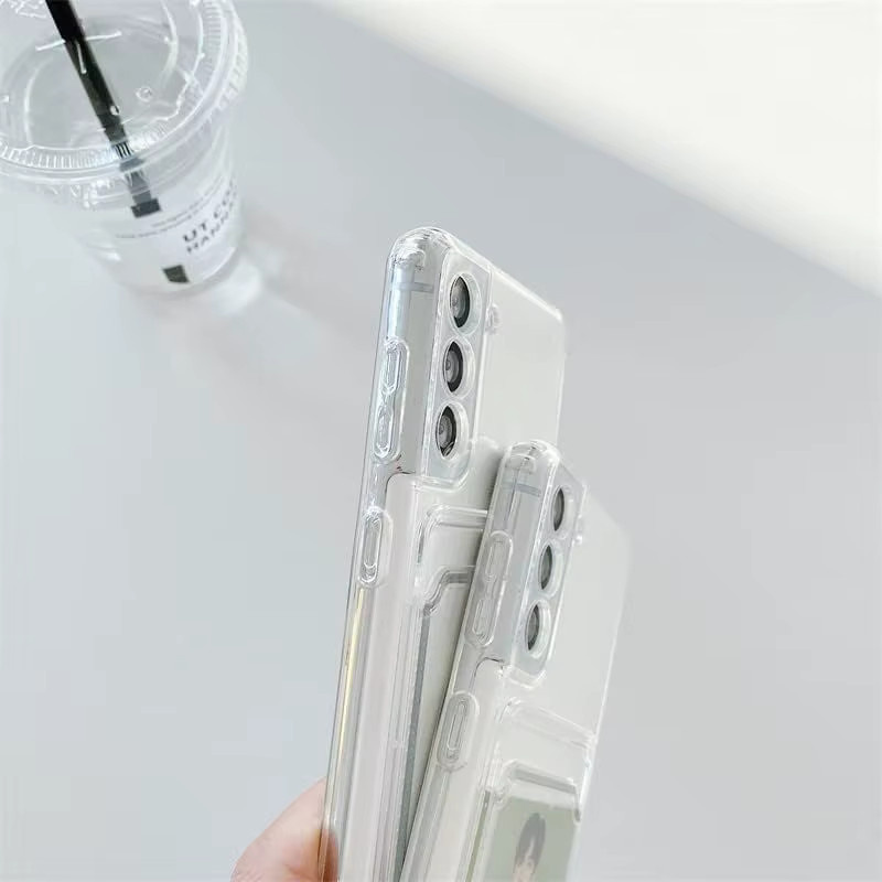 Stoßfeste transparente Kartentasche für Samsung Galaxy S21 S22 S23 S24 Ultra Plus FE A55 A35 A25 A15 A24 A54 A14 A34 A53 5G - Bild 2