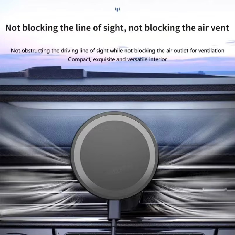 VIKEFON Magnetische Auto Handyhalterung mit 15 W kabellosem Ladegerät für MagSafe iPhone, Weiß, Luftauslass-Halterung - Bild 3