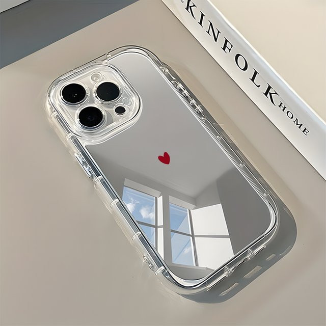 Apple iPhone Handyhülle mit rotem Herz-Muster in Transparent, Soft Cover für iPhone 17 bis iPhone 7/8 Plus und diverse Modelle - Bild 1