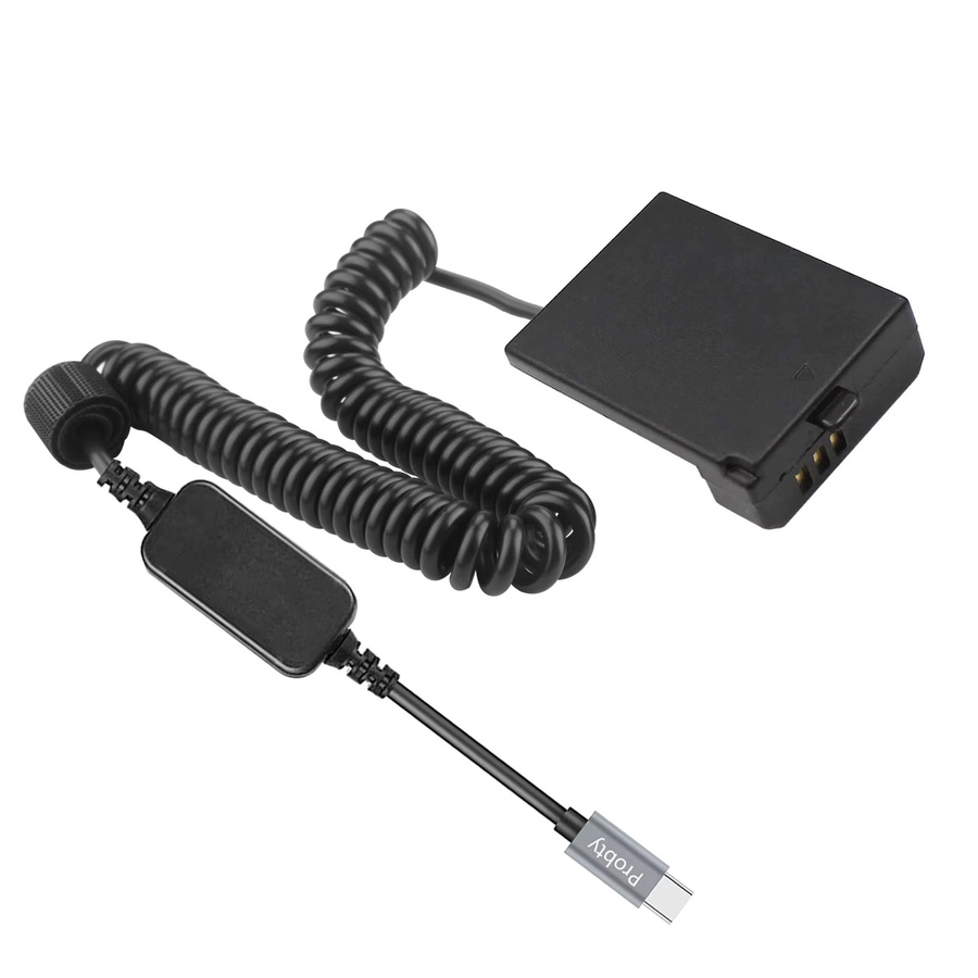 USB-C zu LP-E10 Dummy-Batterie für Canon EOS T6 T5 T3, Kiss X50 X70 X80 X90 und EOS 1100D 1200D 1300D 1500D in Schwarz - Bild 2