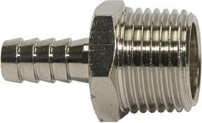Riegler Einschraubschlauchtülle value line aus Messing in Silber, R 1/4, LW 9 - Bild 1