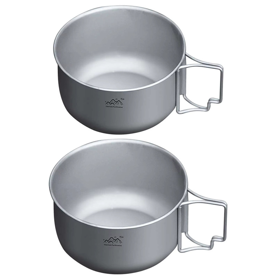 APWIKOGER Titan-Campingtopf Ultraleicht Tragbares Faltgeschirr mit abnehmbarem Griff für Outdoor Wandern Camping Kochen Trekking Picknick - Bild 5
