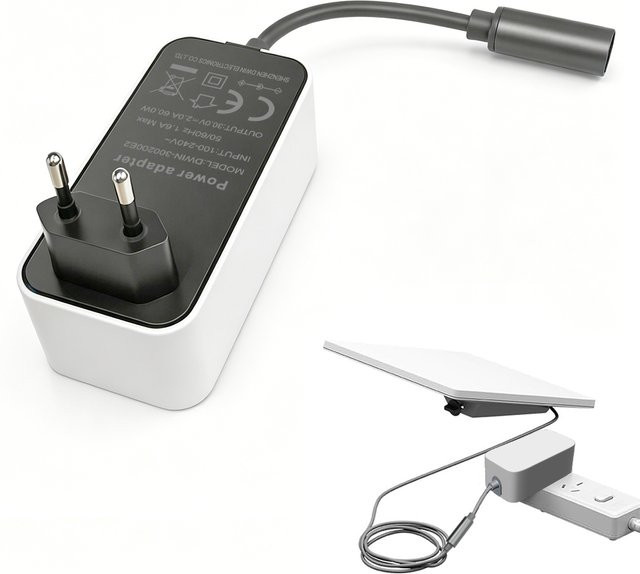 Starlink Mini Netzteil Adapter mit EU-Stecker, 60W Schnellladegerät, 30V 2A, weiß - Bild 1