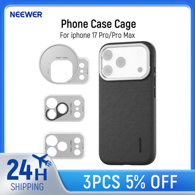 NEEWER Handyhüllenkäfig für iPhone 17 Pro und iPhone 17 Pro Max, modulare robuste Telefonabdeckung aus TPU/PC mit 67 mm Filterring, Schwarz - Bild 1