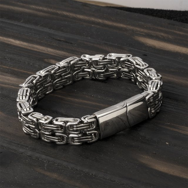 Armband Edelstahl, Silber, 10 mm, Herren - Bild 1