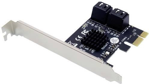 Conceptronic EMRICK 4-Port-SATA-PCIe-Adapter mit SATA-Kabel, SATA Controller, Schwarz - Bild 1