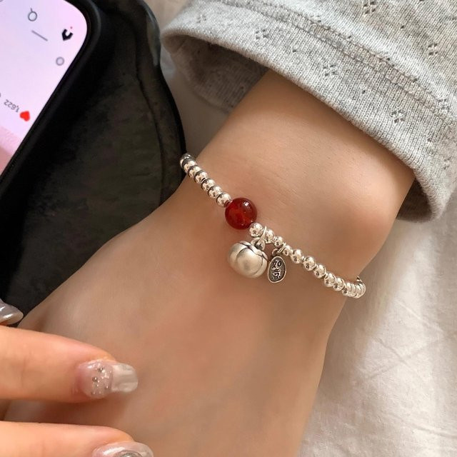 Lakecrystal Armband, 925 Silber, Rot, Perlen, Damen - Bild 1