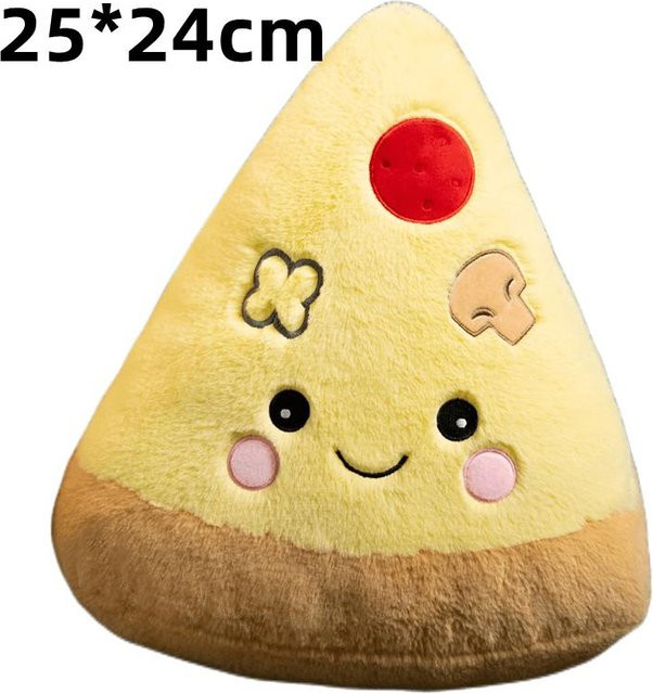 Plüschtiere als weiche Kissen in den Designs Taco, Pizza, Pommes oder Bubble Tea, mehrfarbig - Bild 1
