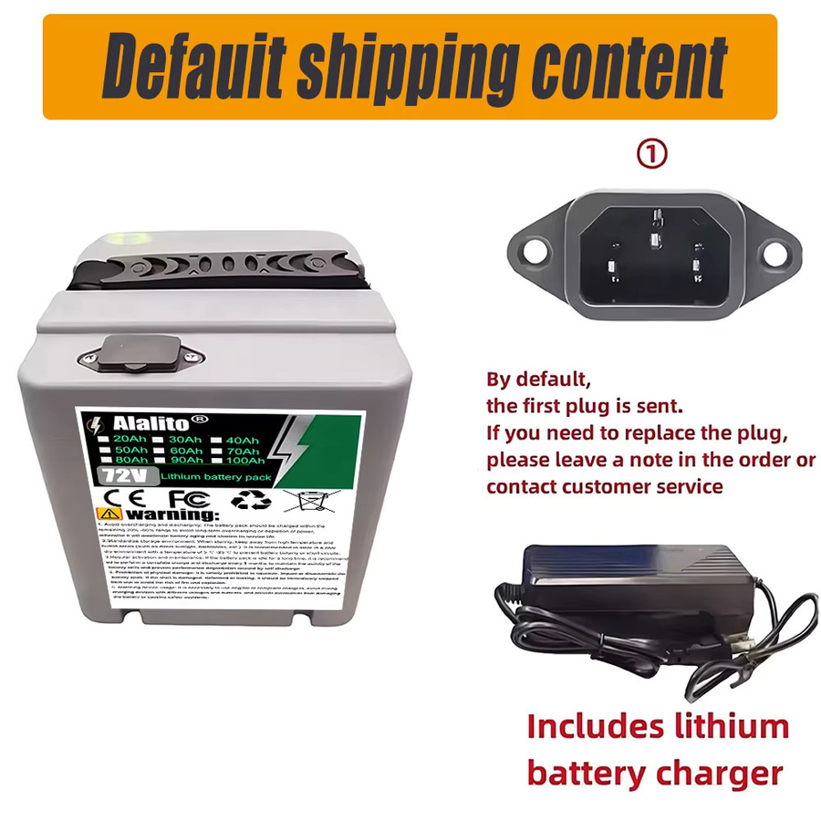 ALalito 72V Lithium-Batterie für 250W bis 2000W Motoren mit 20Ah Kapazität - Bild 2