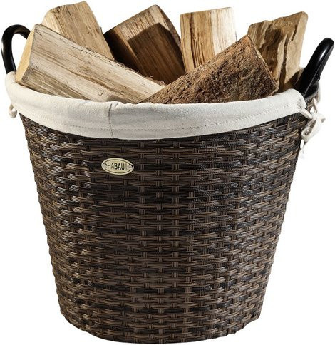 HABAU Feuerholzkorb in Braun und Beige, Rund, Durchmesser: 54 cm - Bild 1