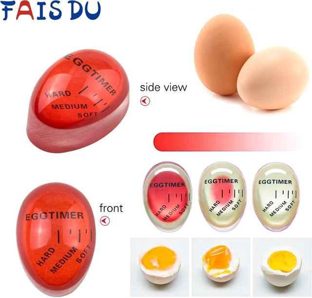FAIS DU 2er Set Eieruhr mit Farbwechsel in Rot zur Temperaturanzeige für perfekt gekochte Eier - Bild 1