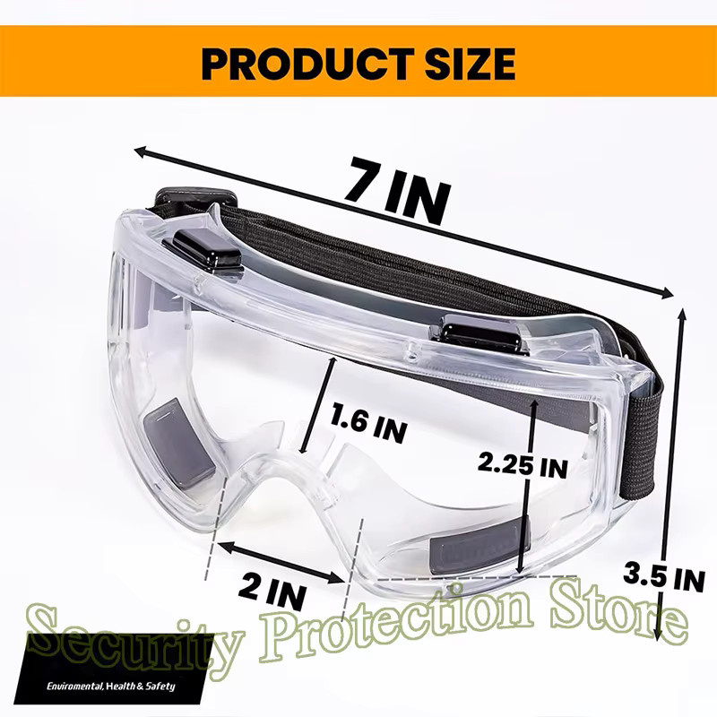 Antibeschlag-Schutzbrille für die Überbrille mit Schlag- und Spritzwasserschutz nach ANSI Z87.1 in Transparent - Bild 5