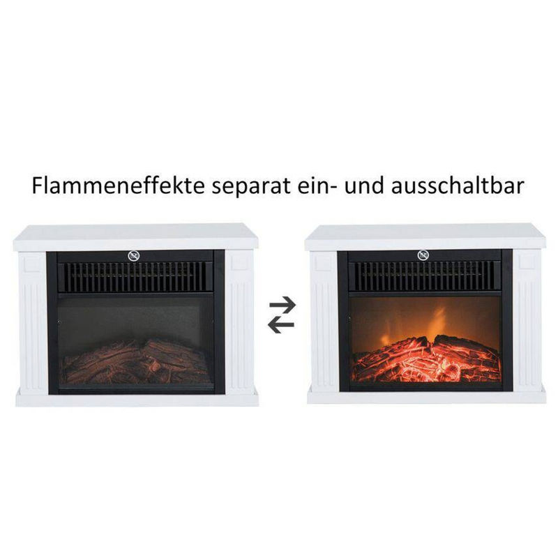HOMCOM Elektrischer Kamin mit Flammeneffekt in Weiß, 1200 W, B/H/T: 34 x 25 x 17 cm - Bild 4