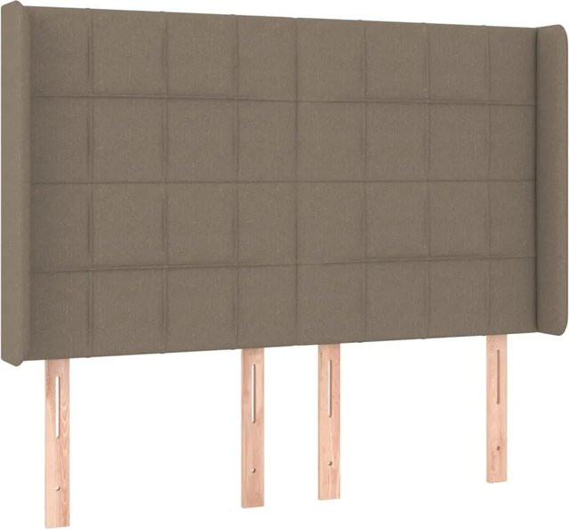 vidaXL LED Kopfteil modern in Beige mit USB-Ladeport und integrierter Beleuchtung, Breite: 147 cm, Tiefe: 16 cm, Höhe: 118 bis 128 cm - Bild 1