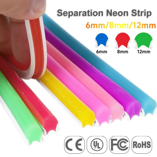 FUNZENXIN Neon-Silikon-LED-Schlauch mit 120 LEDs in Neutralweiß, flexibel und wasserdicht, 6/8mm Durchmesser, DC12V - Bild 1