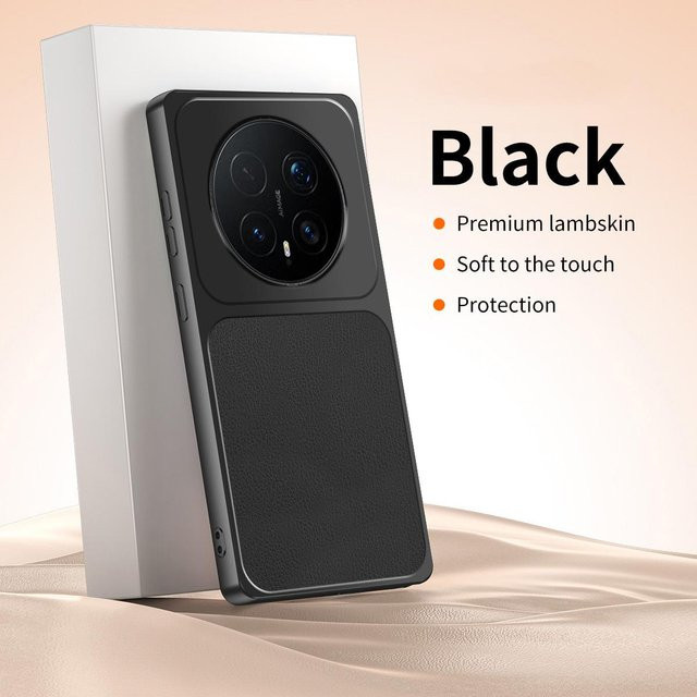 Elegante Business-Handyhülle aus Lammleder für Huawei Honor Magic 8, 7 und 6 Pro in Schwarz, stoßfestes Premium-Schutzcover - Bild 1