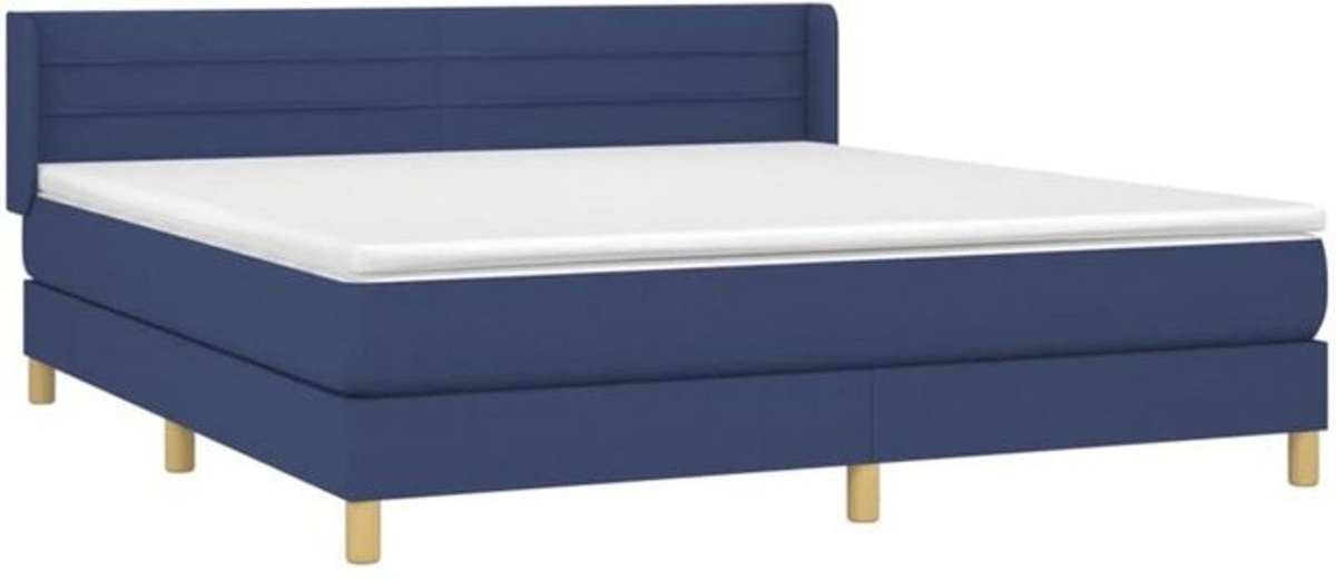 vidaxl Boxspringbett mit Matratze aus Stoff in Blau B/T/H: 180 x 200 cm - Bild 1