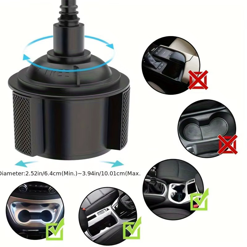 DUTRIEUX 360 Grad drehbarer Schwanenhals Halter für Handy und Tasse in Schwarz - Bild 5