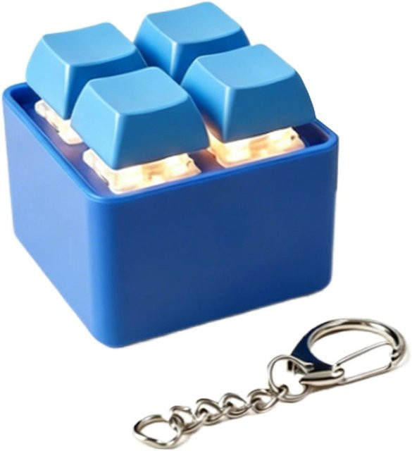 Linyi toy 4-Tasten-Tastatur Fidget Schlüsselanhänger, blau - Bild 1