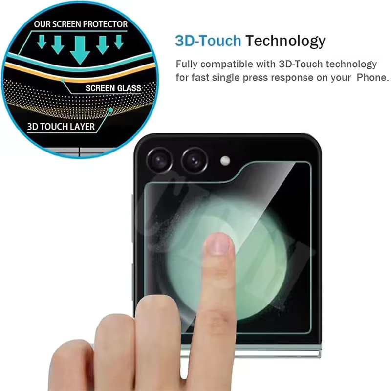 Samsung Displayschutzfolie aus gehärtetem Glas für Galaxy Z Flip 7, 6 und 5 5G, transparent, 9H Härtegrad und HD-Klarheit - Bild 4