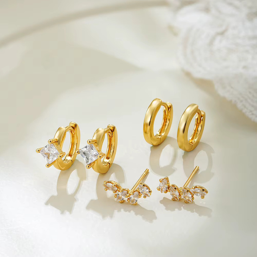 ohhaio Ohrring Set, Creolen, Gold, Zirkonia, Damen - Bild 2