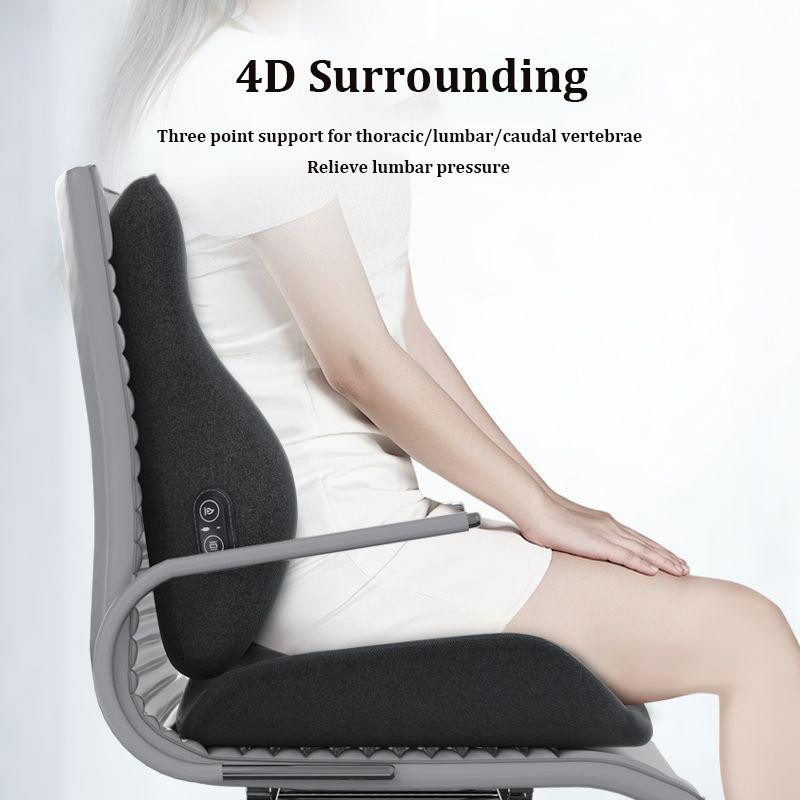 Elektrisches Memory Foam Massage-Lendenkissen Set mit Heißkompressionsfunktion in Schwarz für Auto, Büro und Zuhause - Bild 3