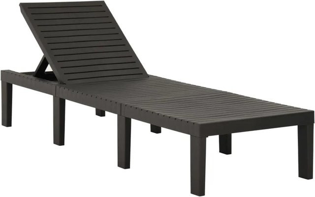 Furnicato Sonnenliege aus Kunststoff in Anthrazit matt, B/T/H: 195 x 65 x 32 cm - Bild 1