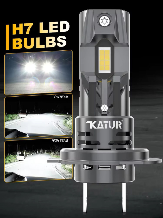 Katur H7 Turbo LED Canbus Scheinwerferlampe Set, 2 Stück, 20000LM, 100W, passend für BMW E60 F10 F30 E46, Mercedes Benz W204 W203 W211 W212, VW Audi A3 - Bild 7